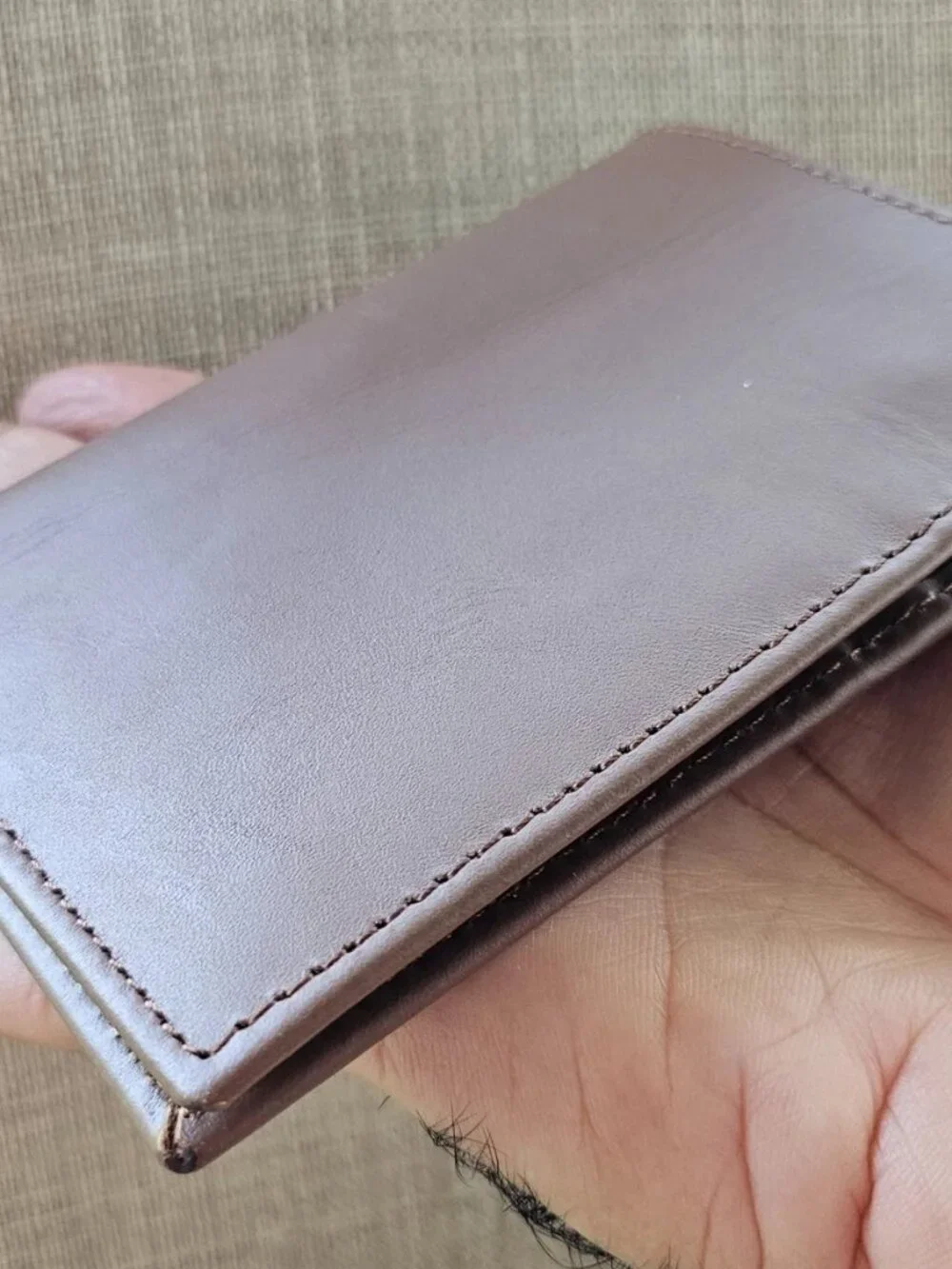 Genuine Leather Card Holder Multiple Compartments Brown Bifold Unisex Wallet